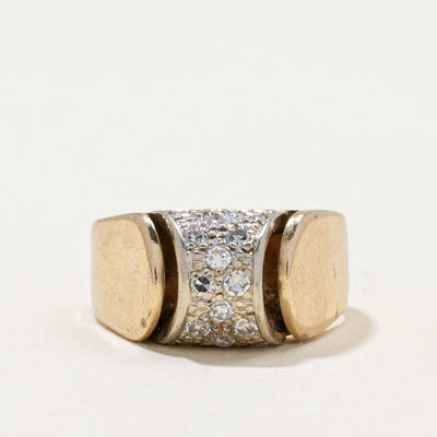 14k Pavé Set Diamond Cluster Dome Ring | 0.28ctw | SZ 3.5