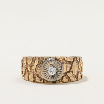 Illusion Set Diamond Textured Ring | 0.11ct | SZ 7.5