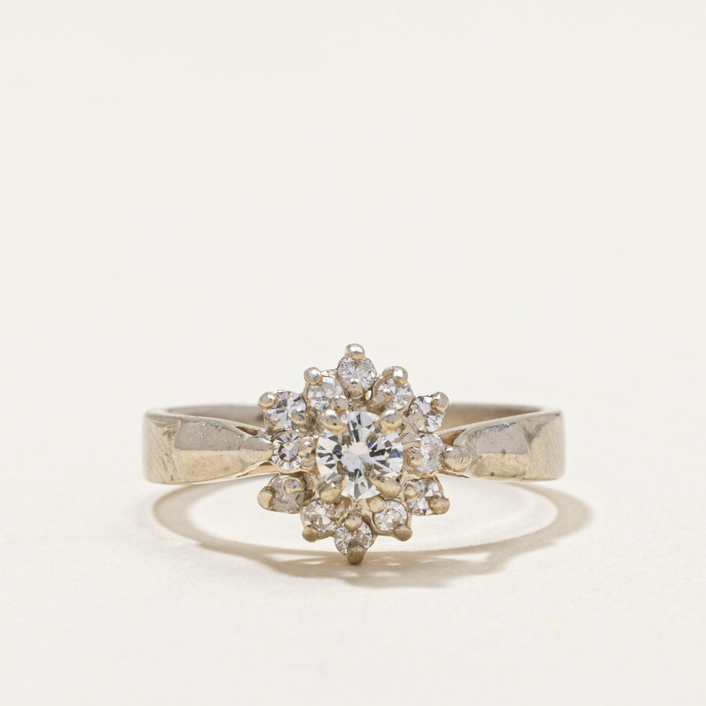 Diamond Petal Reverse Tapered Ring | 0.42ctw | SZ 5.75