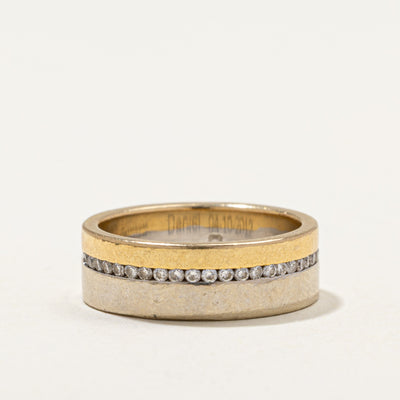 Two Tone Gold Semi Eternity Diamond Band | 0.23ctw | SZ 5.5