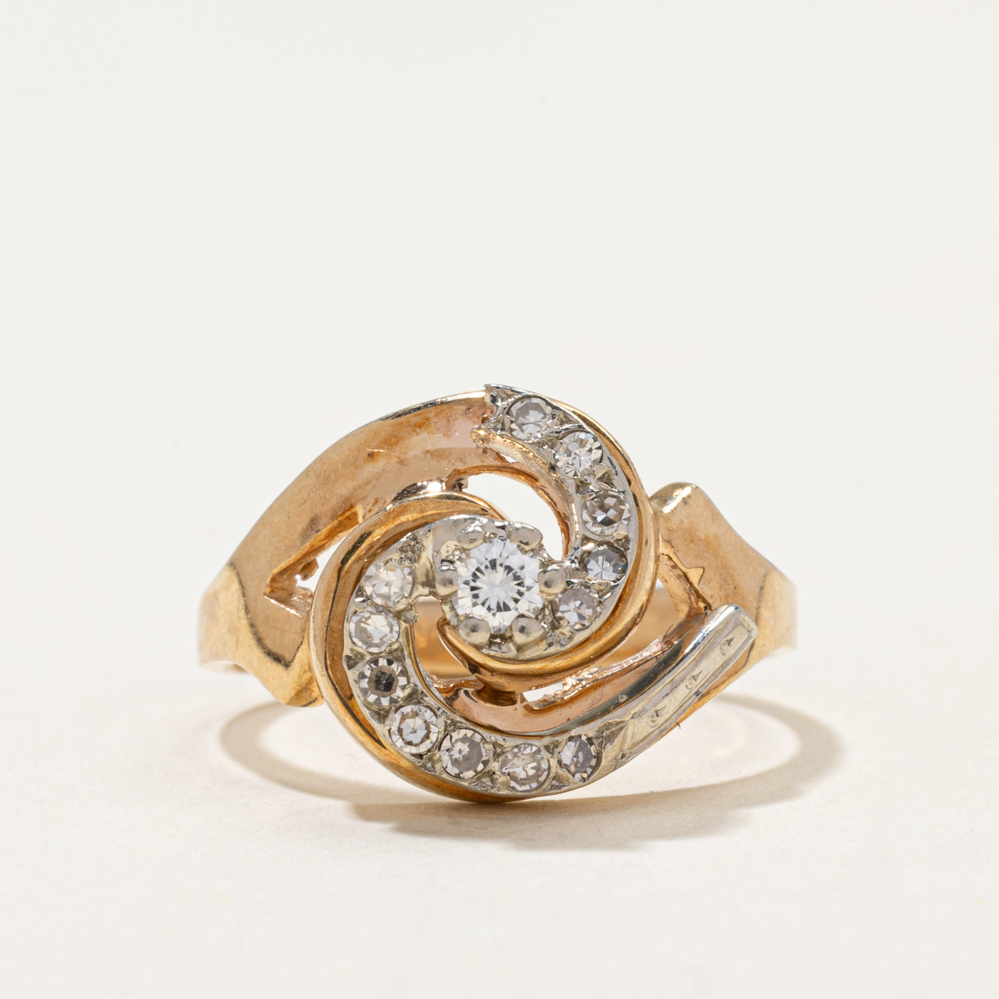 Diamond Swirl Cocktail Ring | 0.30ctw | SZ 6.75