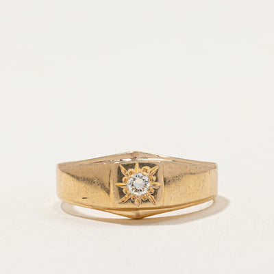 Star Set Solitaire Diamond Ring | 0.10ct | SZ 8