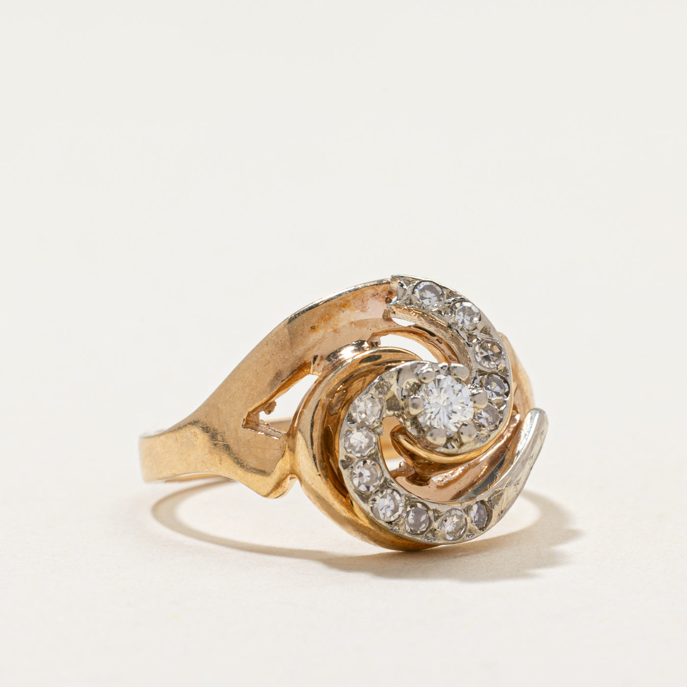 Diamond Swirl Cocktail Ring | 0.30ctw | SZ 6.75