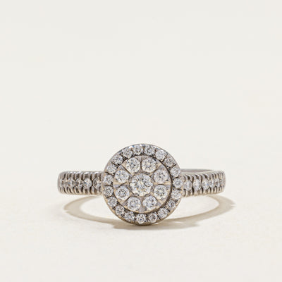 Diamond Round Cluster Halo Ring | 0.51ctw | SZ 6