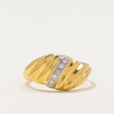 Diamond Croissant Dome Ring | 0.08ctw | SZ 10