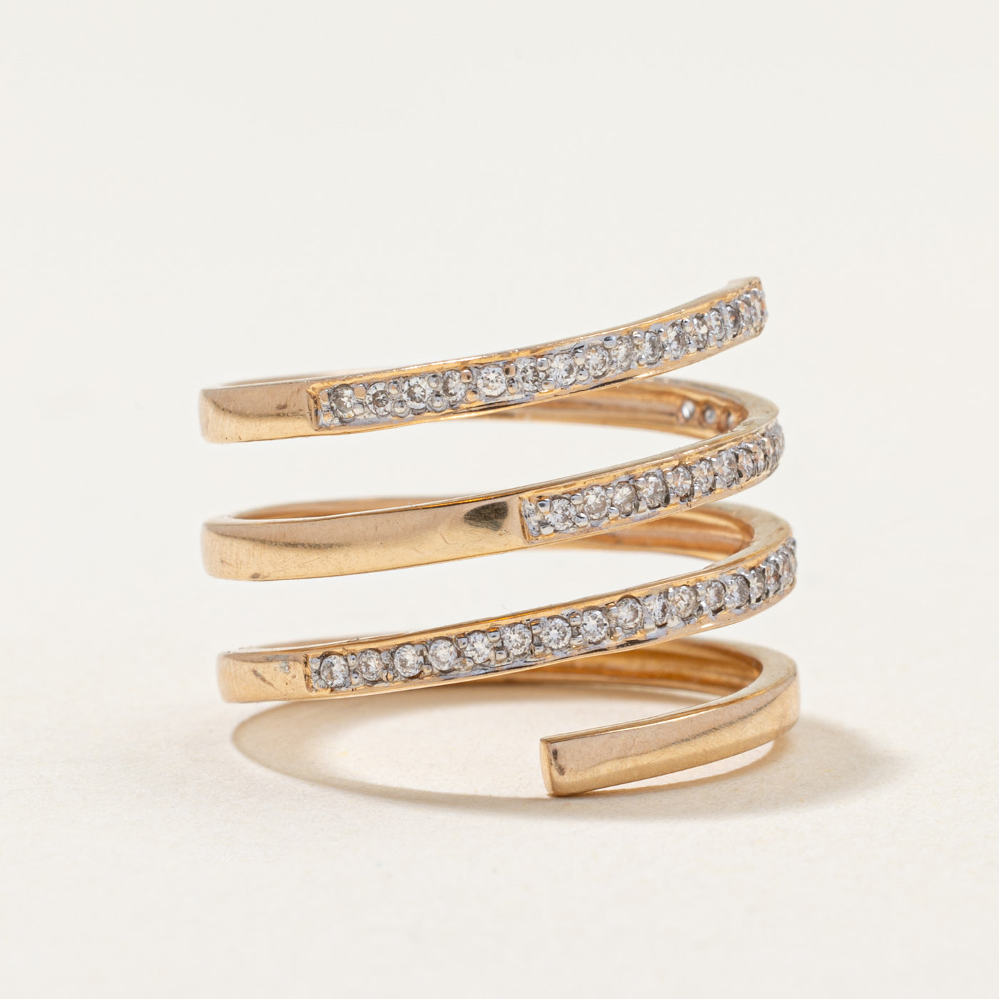 Semi Eternity Diamond Spiral Ring | 0.25ct | SZ 6.5