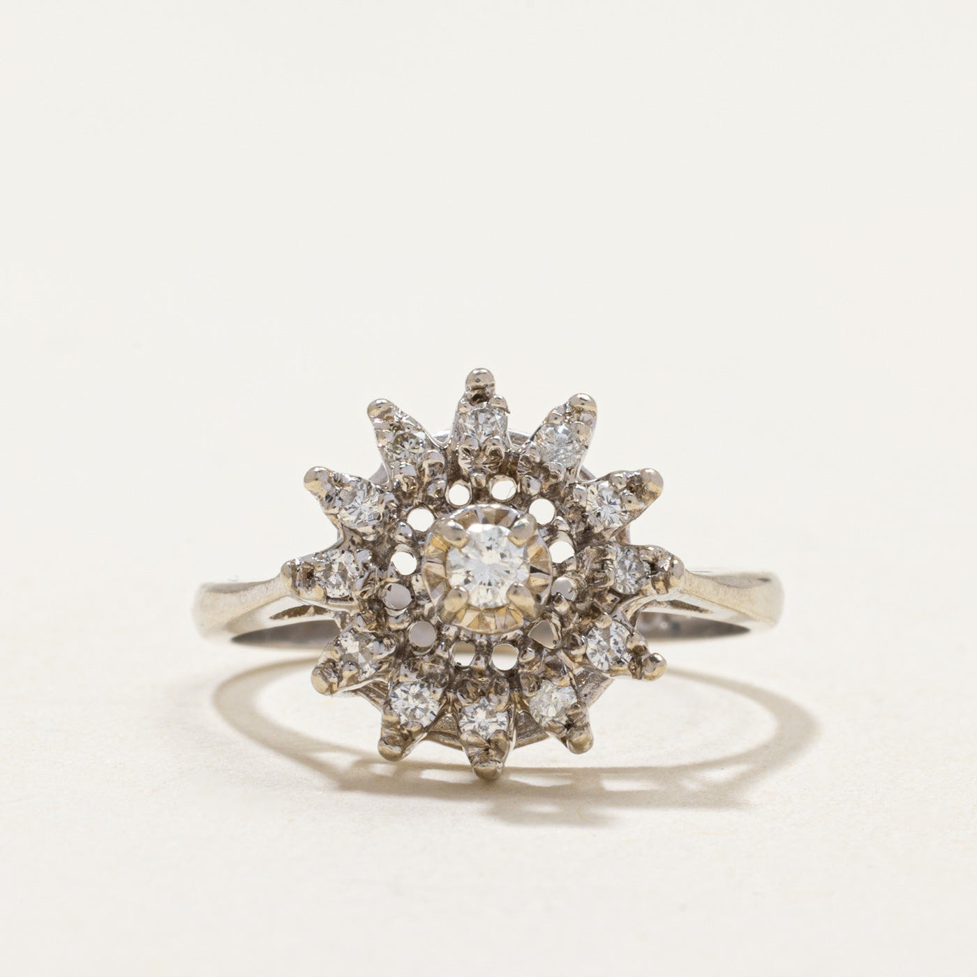 Diamond Open Petal Ring | 0.30ctw | SZ 6