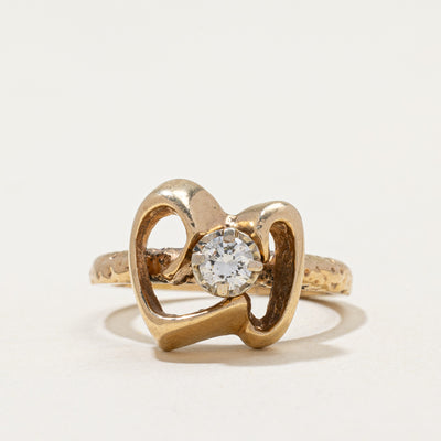 Solitaire Diamond Abstract Ring | 0.23ct | SZ 6.25
