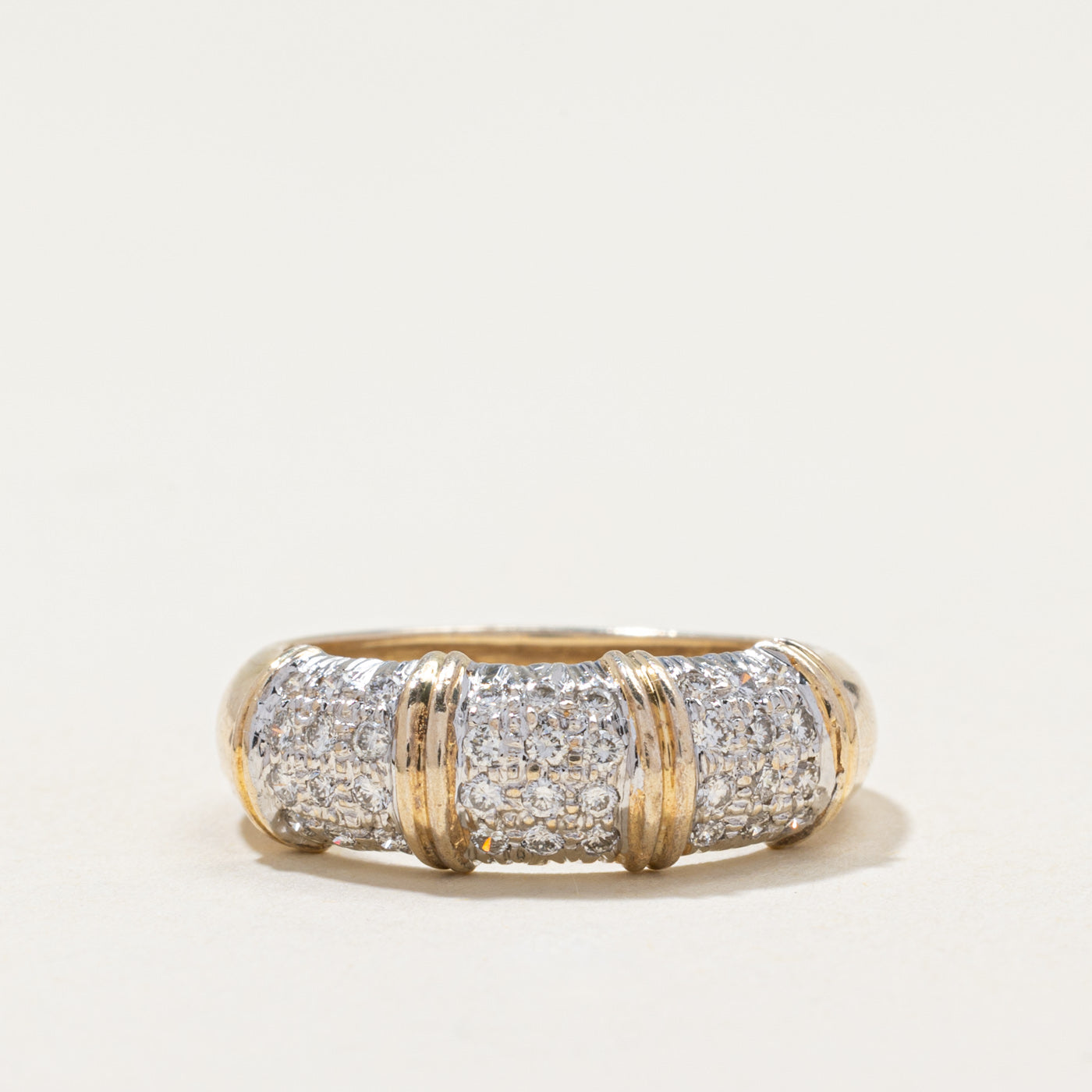 18k Pavé Set Diamond Dome Band | 0.36ctw | SZ 6