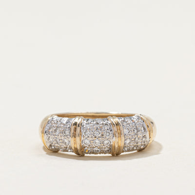 18k Pavé Set Diamond Dome Band | 0.36ctw | SZ 6