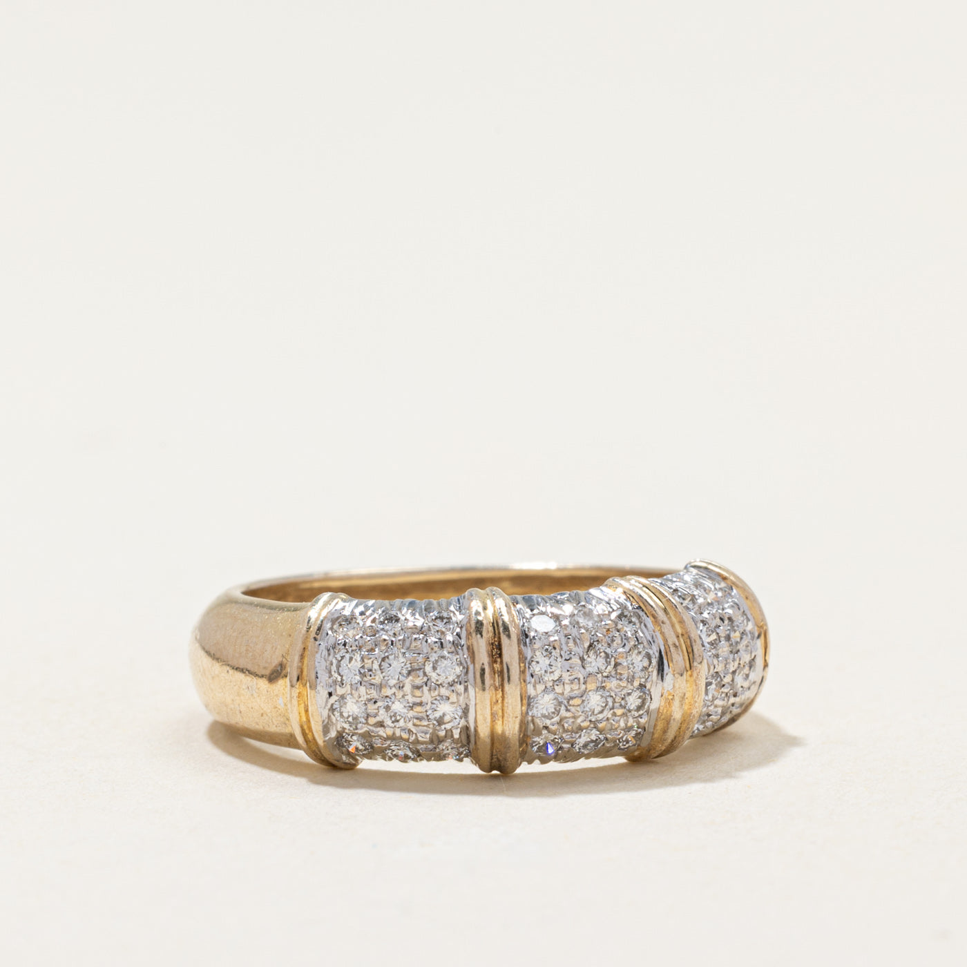 18k Pavé Set Diamond Dome Band | 0.36ctw | SZ 6