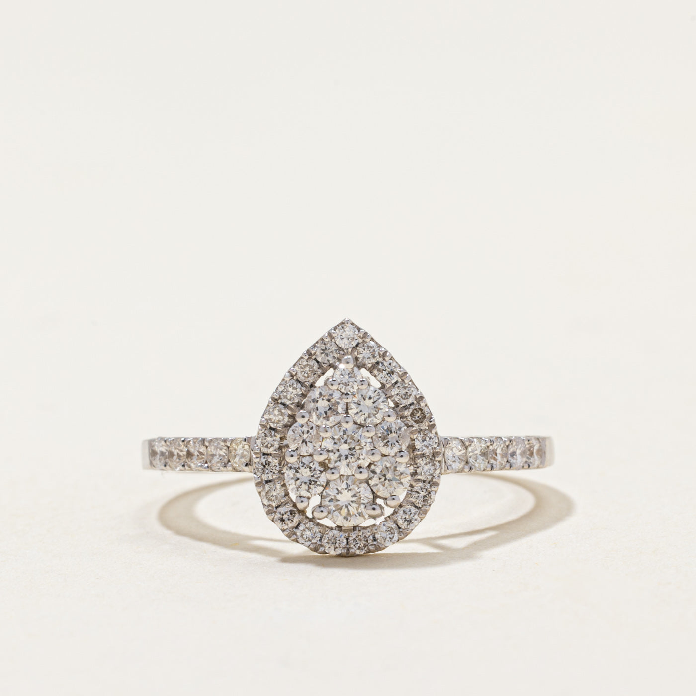 Bague en grappe de diamants taille poire | 0,75 ct | Taille 7,25