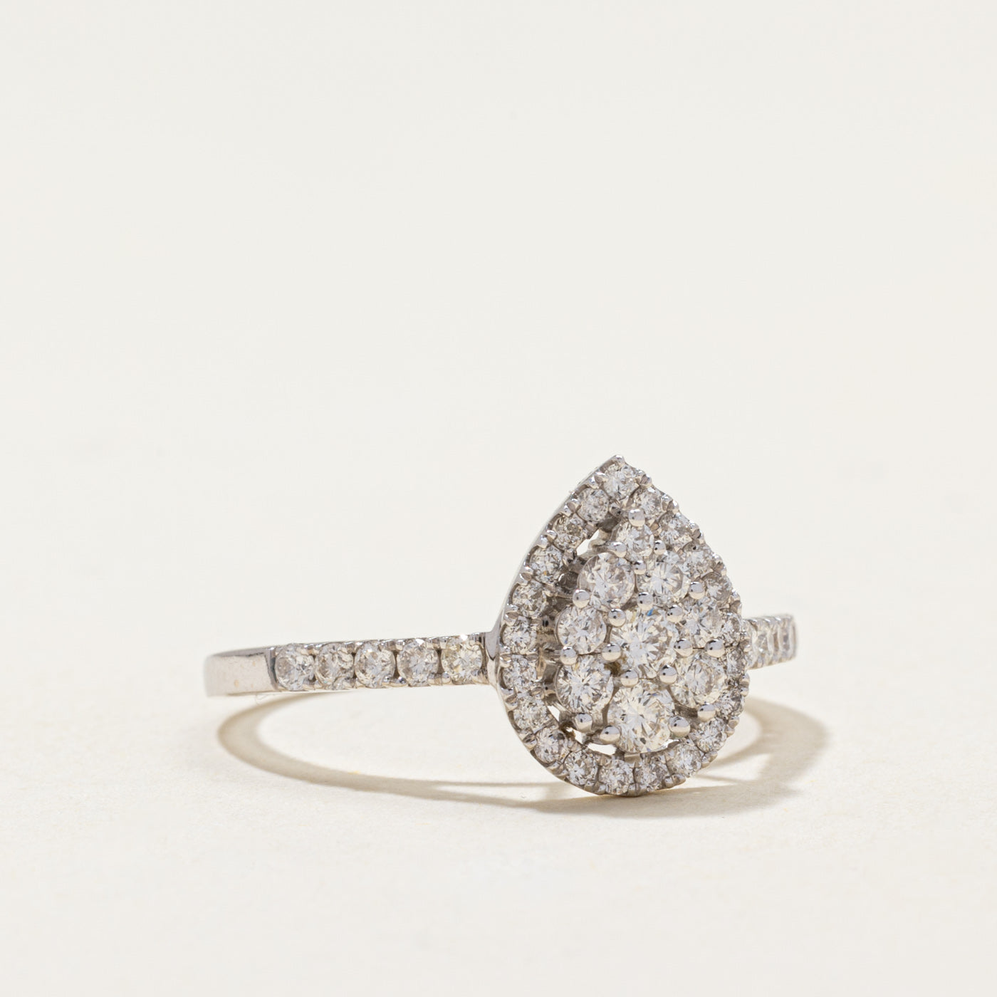 Bague en grappe de diamants taille poire | 0,75 ct | Taille 7,25