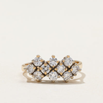 14K Diamond Cluster Cocktail Ring | 0.80ctw | SZ 5.25