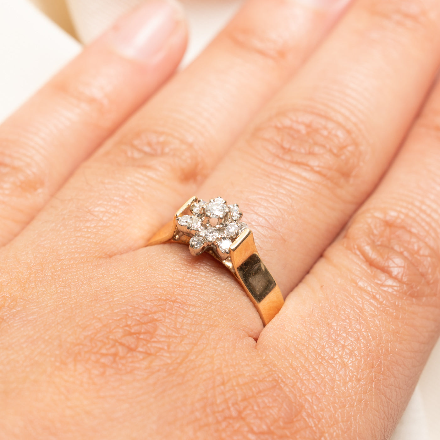 Diamond Cluster Cathedral Ring | 0.32ctw | SZ 10