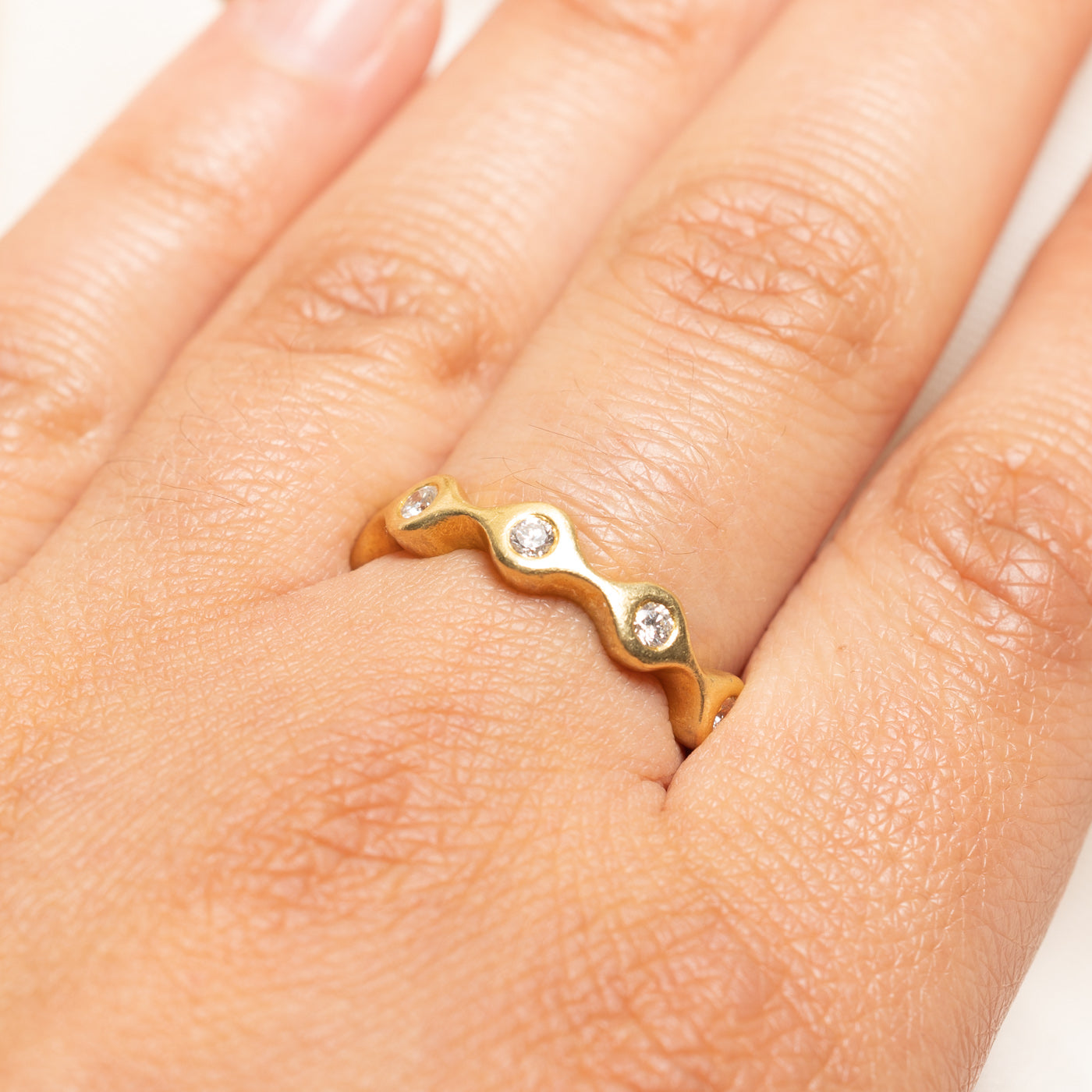 Bezel Set Diamond Scalloped Ring | 0.63ctw | SZ 7.75