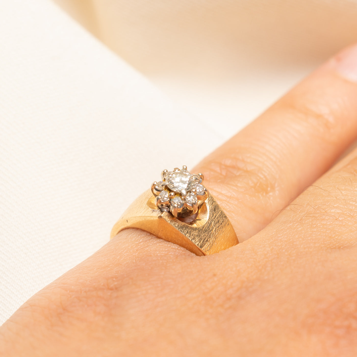 Diamond Petal Tapered Ring | 0.47ctw | SZ 6