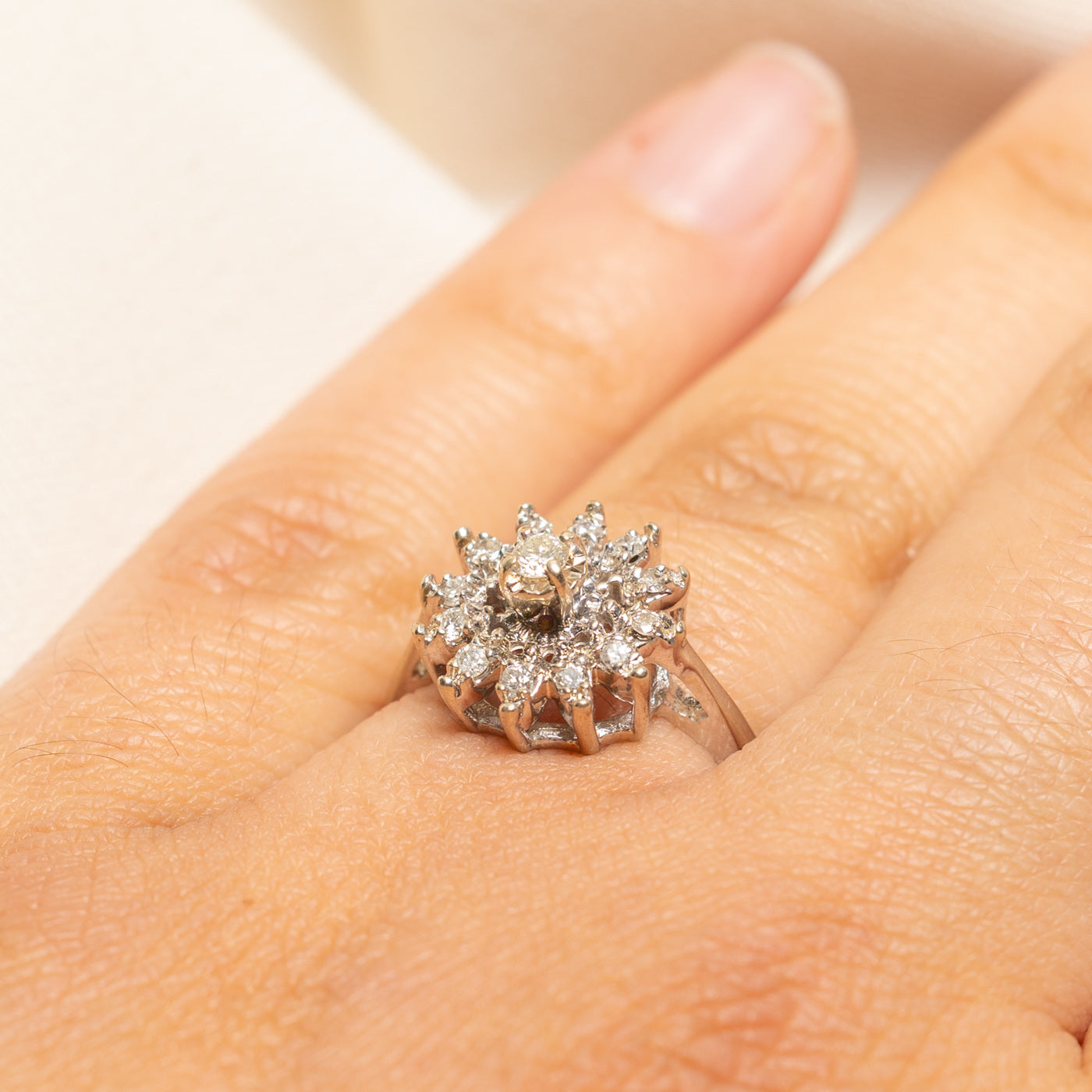 Diamond Open Petal Ring | 0.30ctw | SZ 6