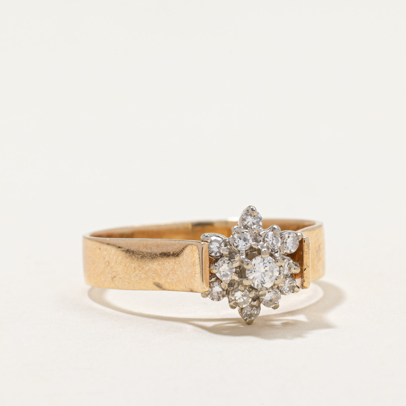 Diamond Cluster Cathedral Ring | 0.32ctw | SZ 10