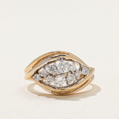 Diamond Marquise Shaped Cocktail Ring | 0.56ctw | SZ 6.75