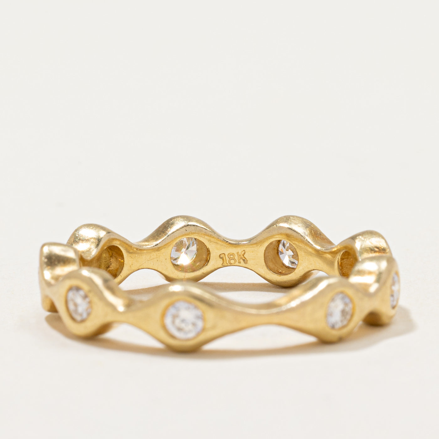 Bezel Set Diamond Scalloped Ring | 0.63ctw | SZ 7.75