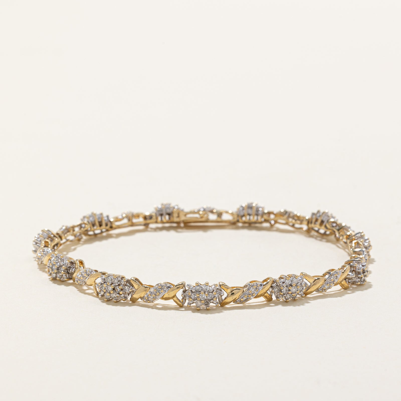 Vintage Diamond Cluster Bracelet | 1.10ctw | 7.5"