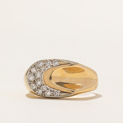 Diamond Crescent Moon Ring | 0.20ctw | SZ 7.5