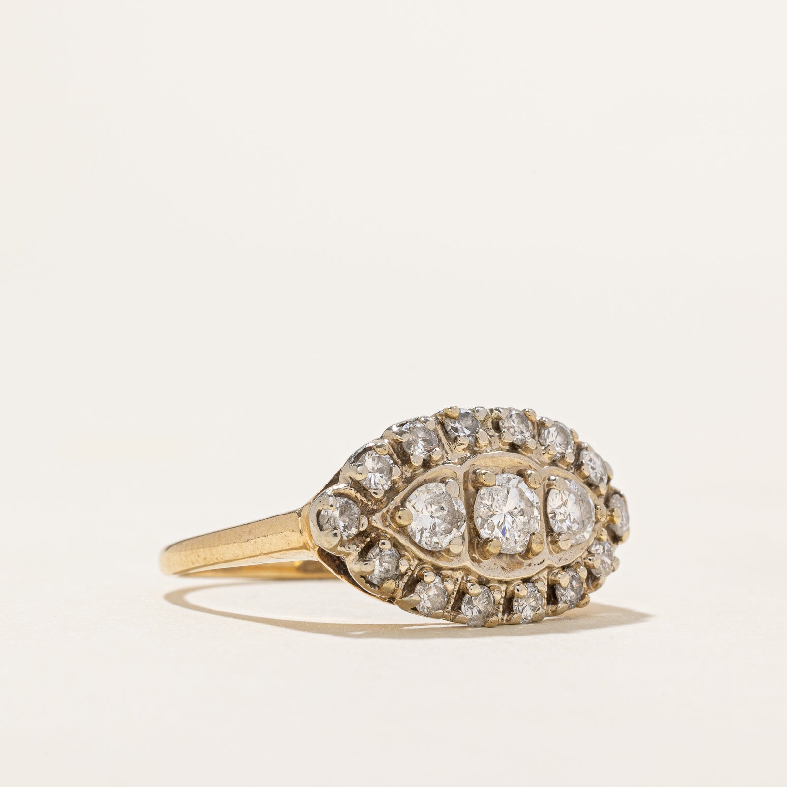 Diamond Cluster Marquise Shaped Ring | 0.89ctw | SZ 8