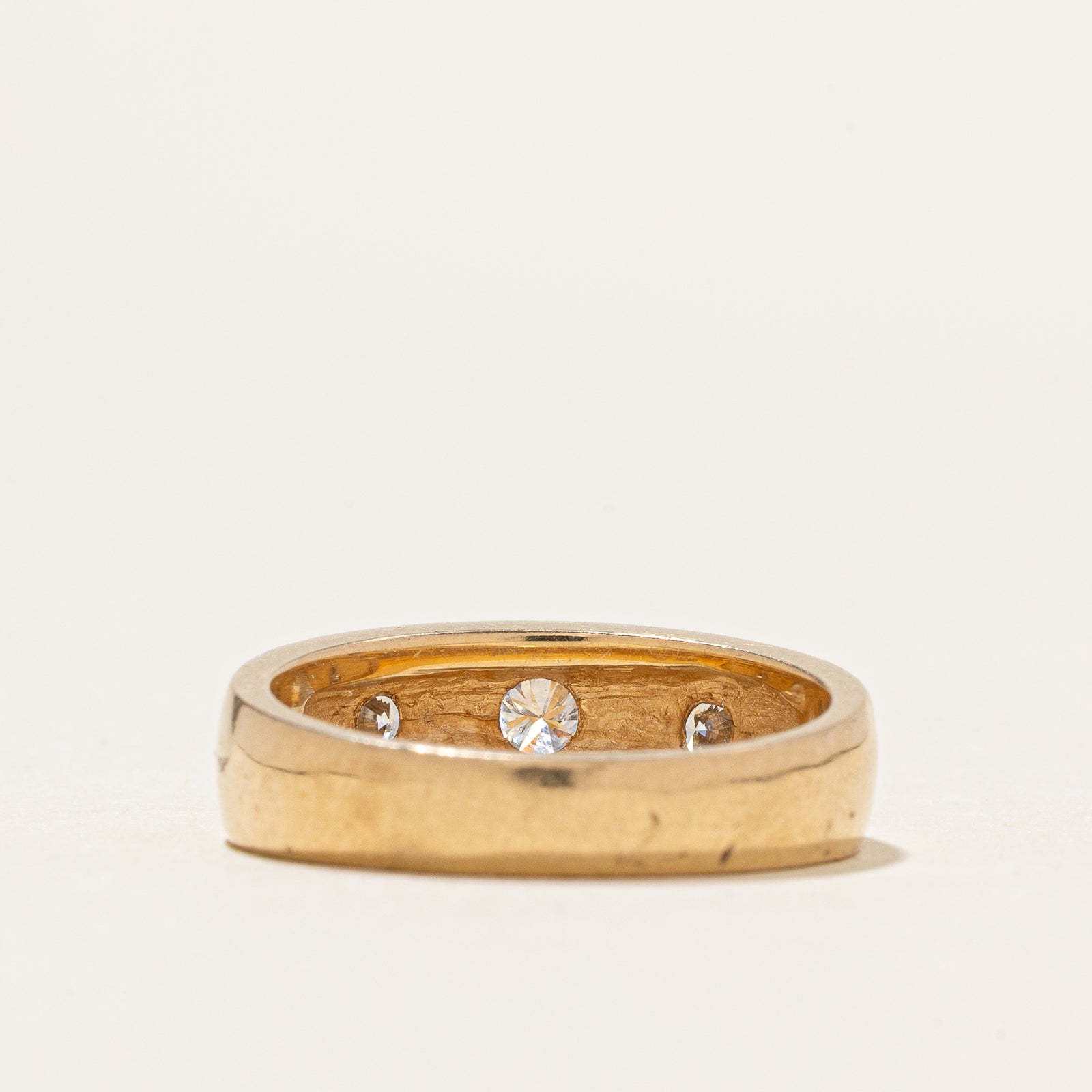 Three Stone Flush Set Diamond Band | 0.30ctw | SZ 6.25