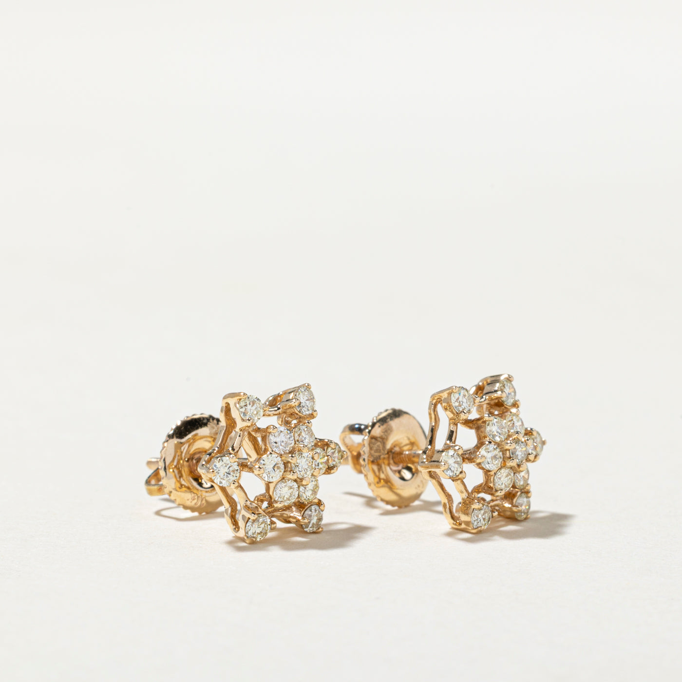 Diamond Cluster Petal Stud Earrings | 0.52ctw