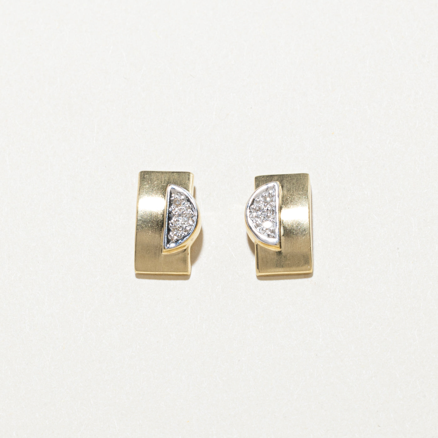 Diamond Geometric Stud Earrings | 0.03ctw
