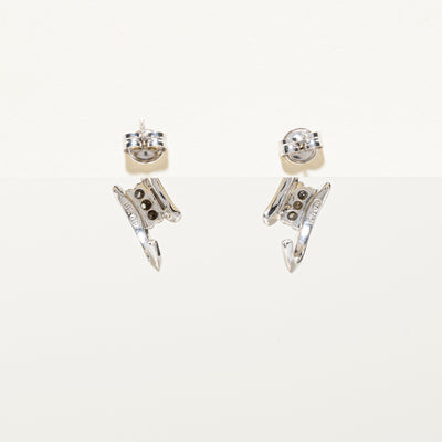 Diagonal Diamond Half Huggie Earrings | 0.12ctw