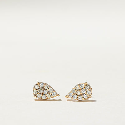Diamond Pear Shaped Stud Earrings | 0.44ctw