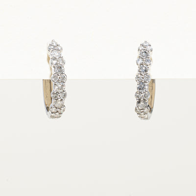 Diamond Cluster Huggie Earrings | 0.40ctw