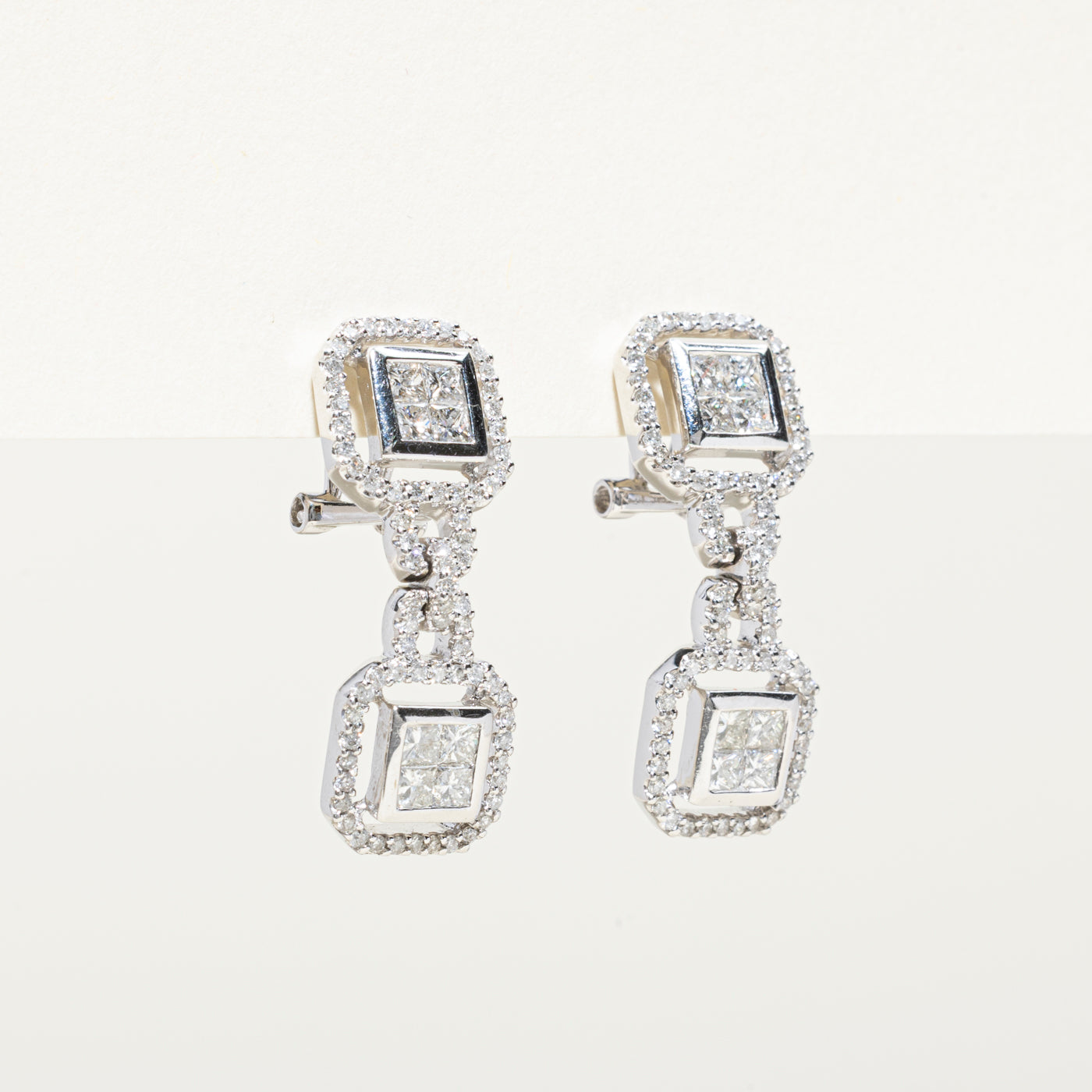 Illusion Set Diamond Drop Earrings | 1.00ctw