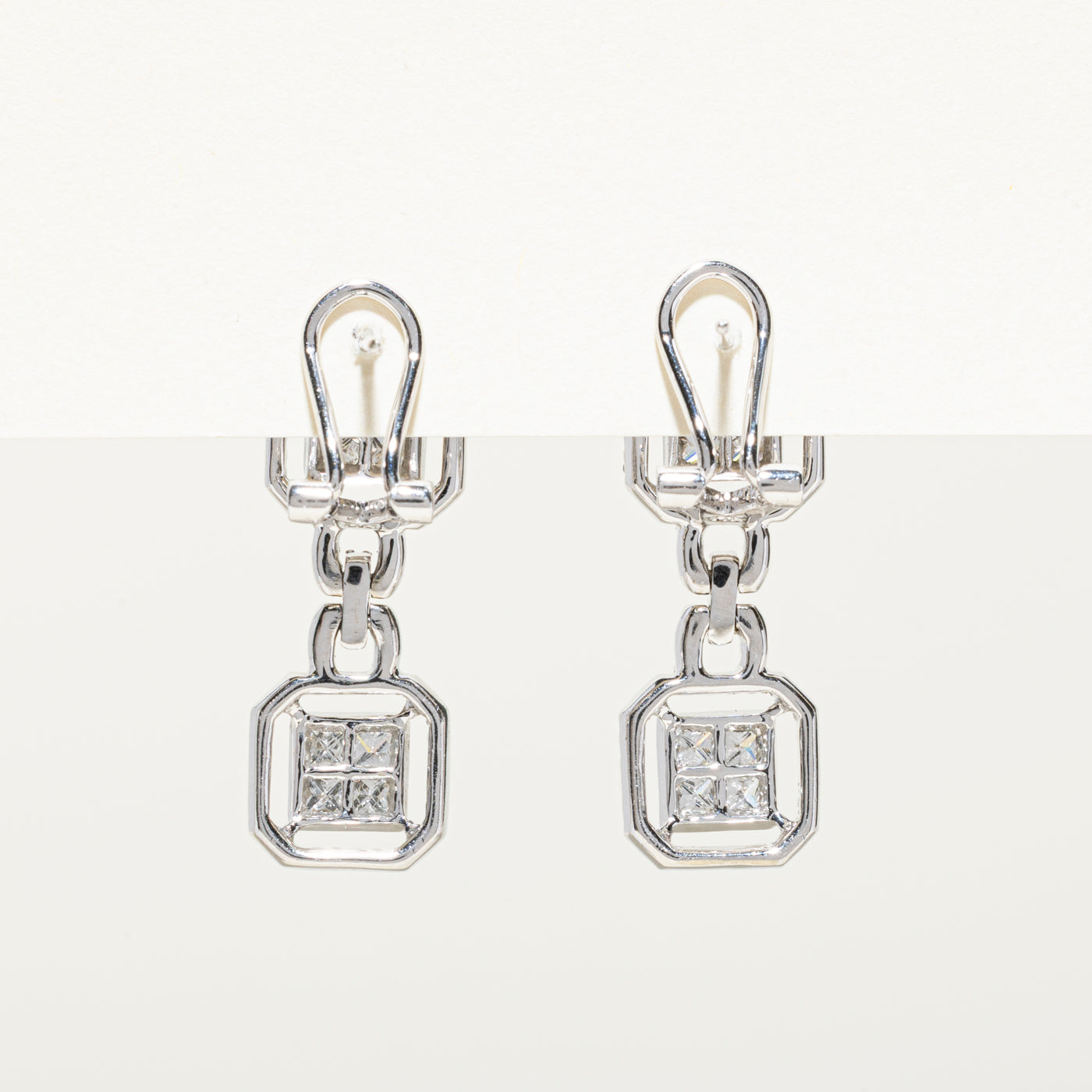 Illusion Set Diamond Drop Earrings | 1.00ctw