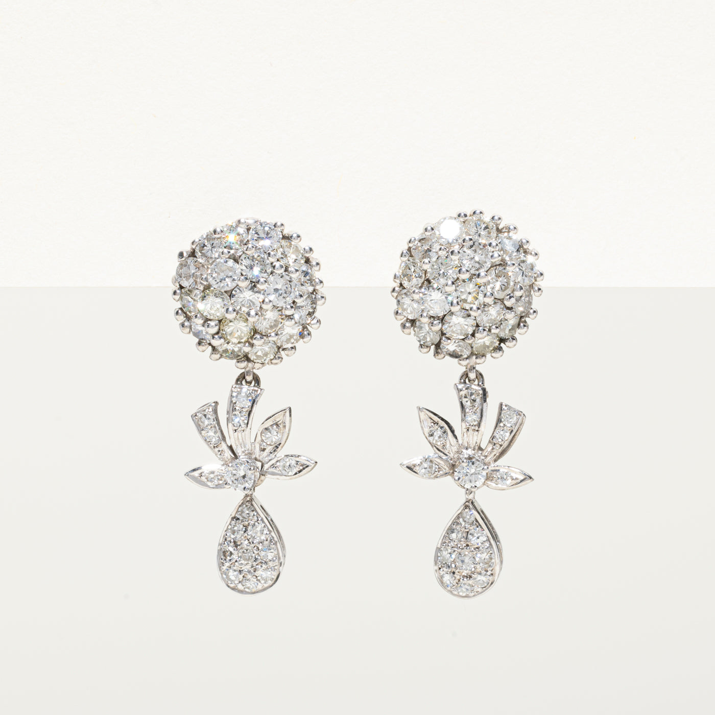 Diamond Mixed Cluster Drop Earrings | 2.50ctw