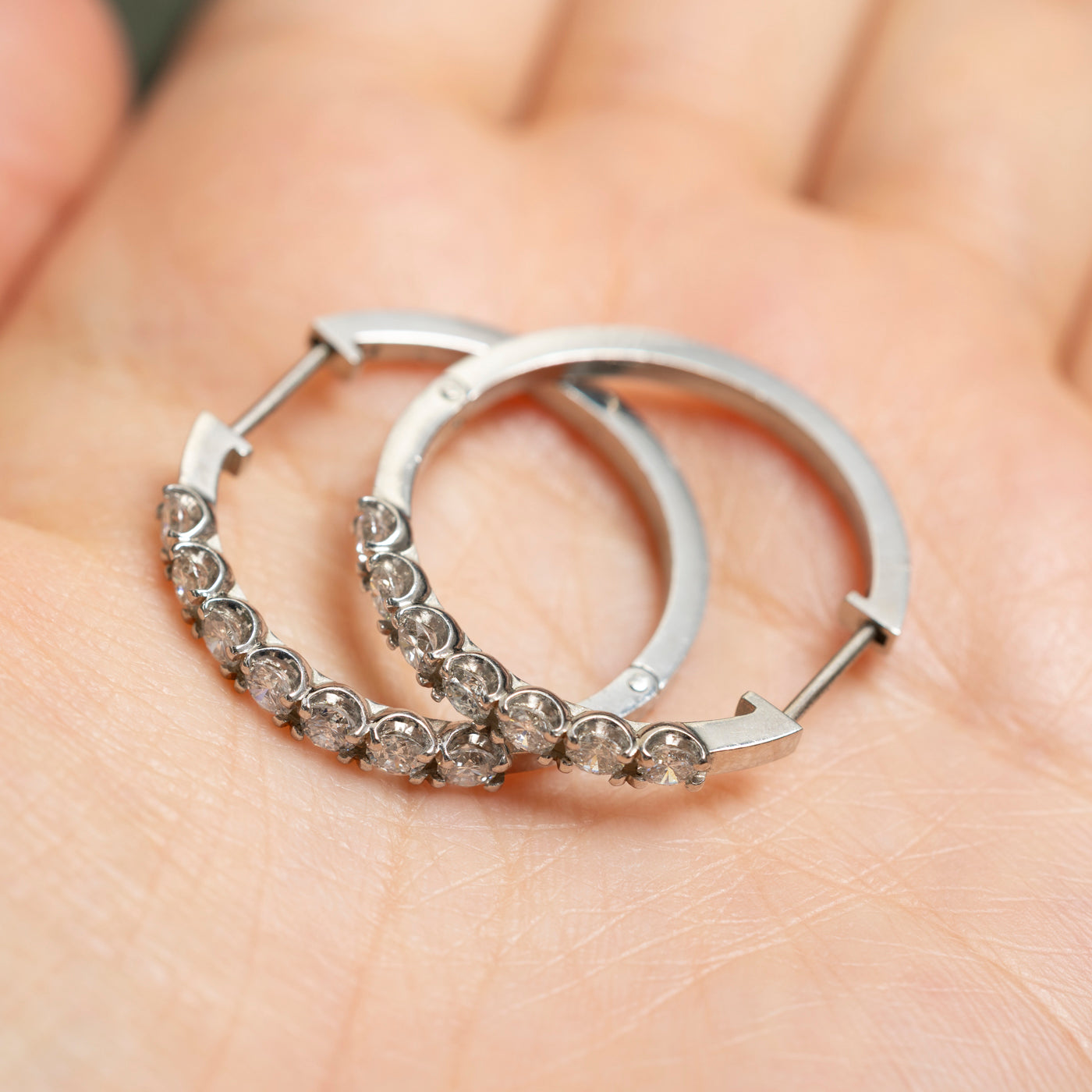 Diamond Hoop Earrings | 1.12ctw