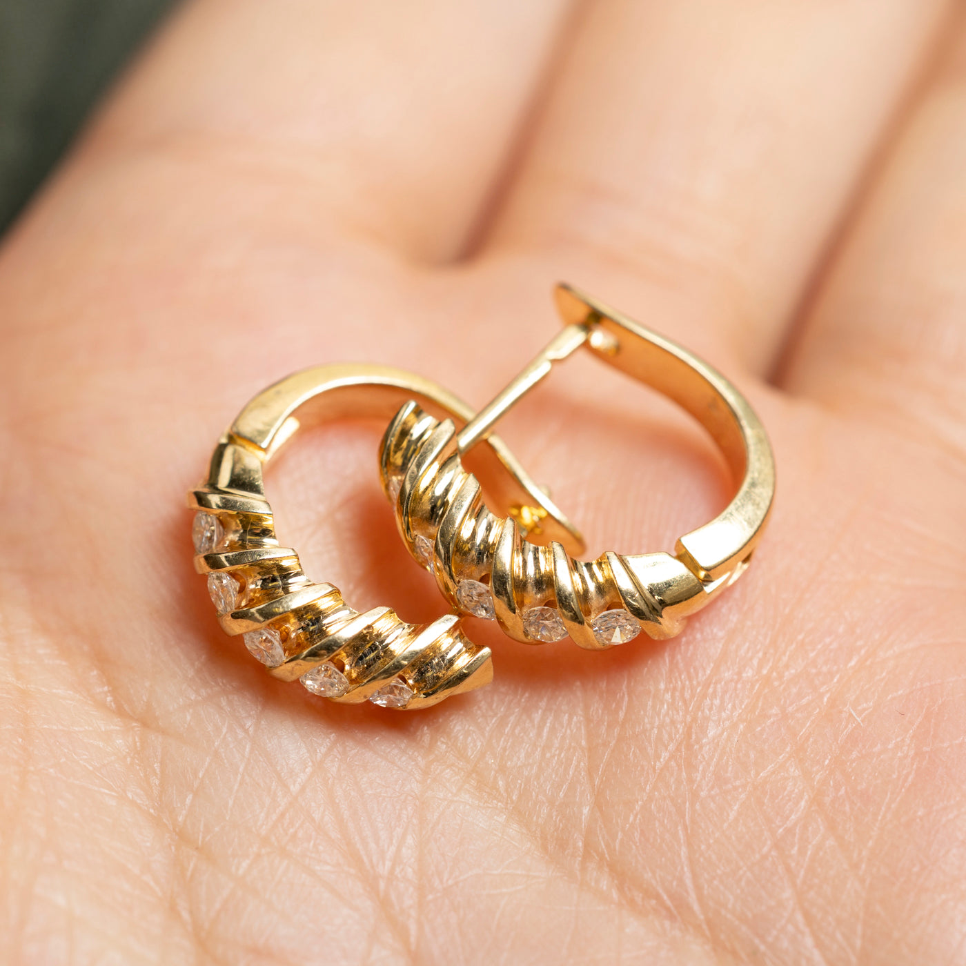 Diamond Croissant Hoop Earrings | 0.20ctw