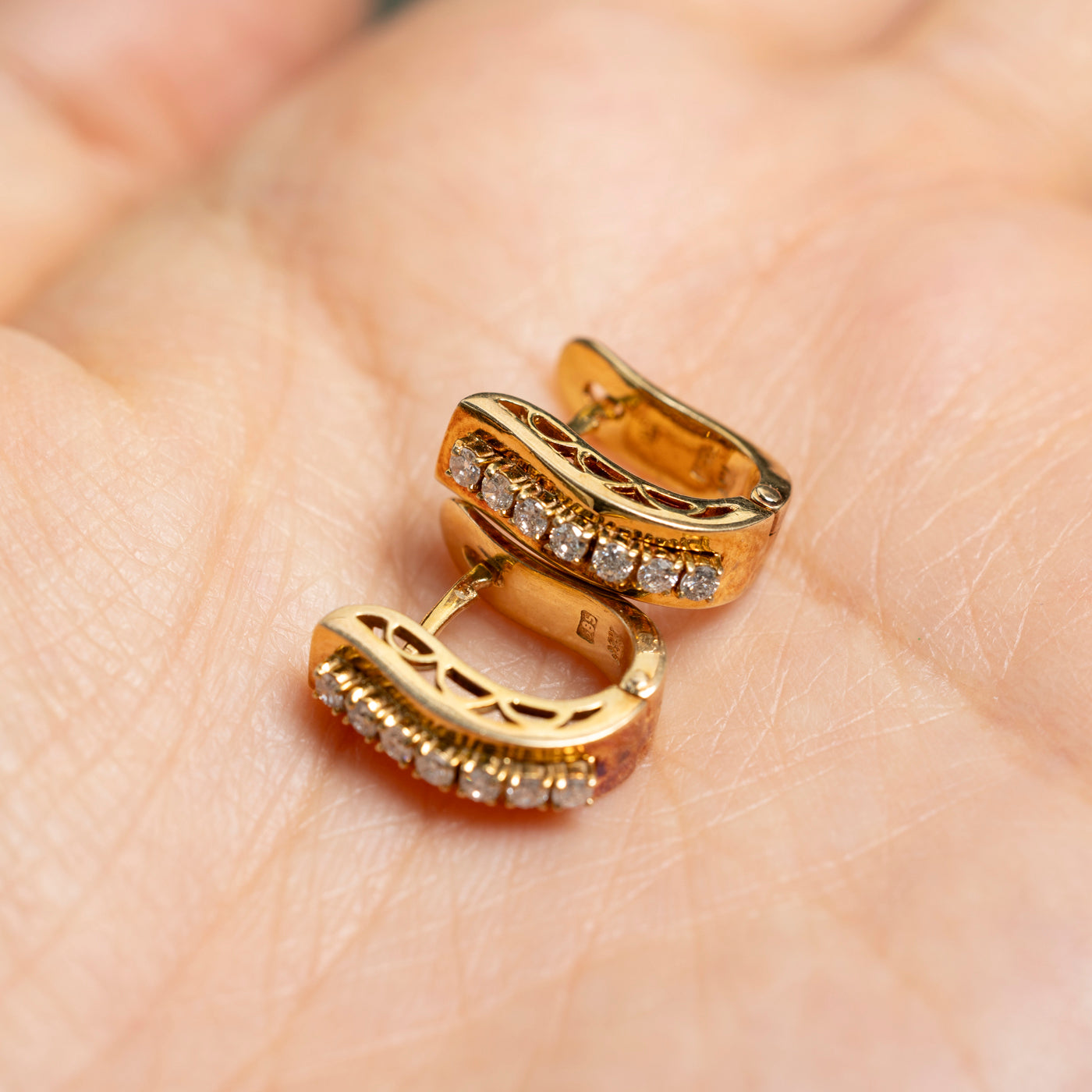 Diamond Half Huggie Earrings | 0.28ctw