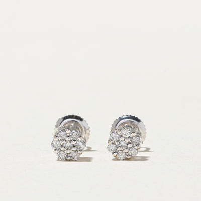 Diamond Cluster Stud Earrings | 0.28ctw