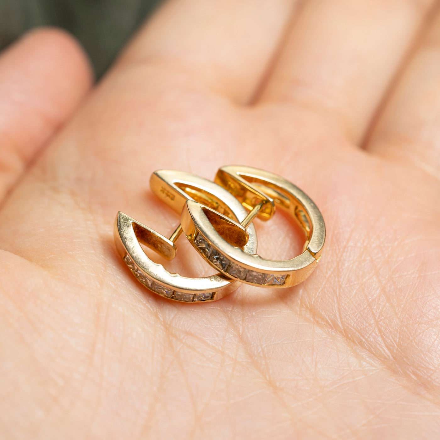 Princess Cut Diamond Hoop Earrings | 0.60ctw
