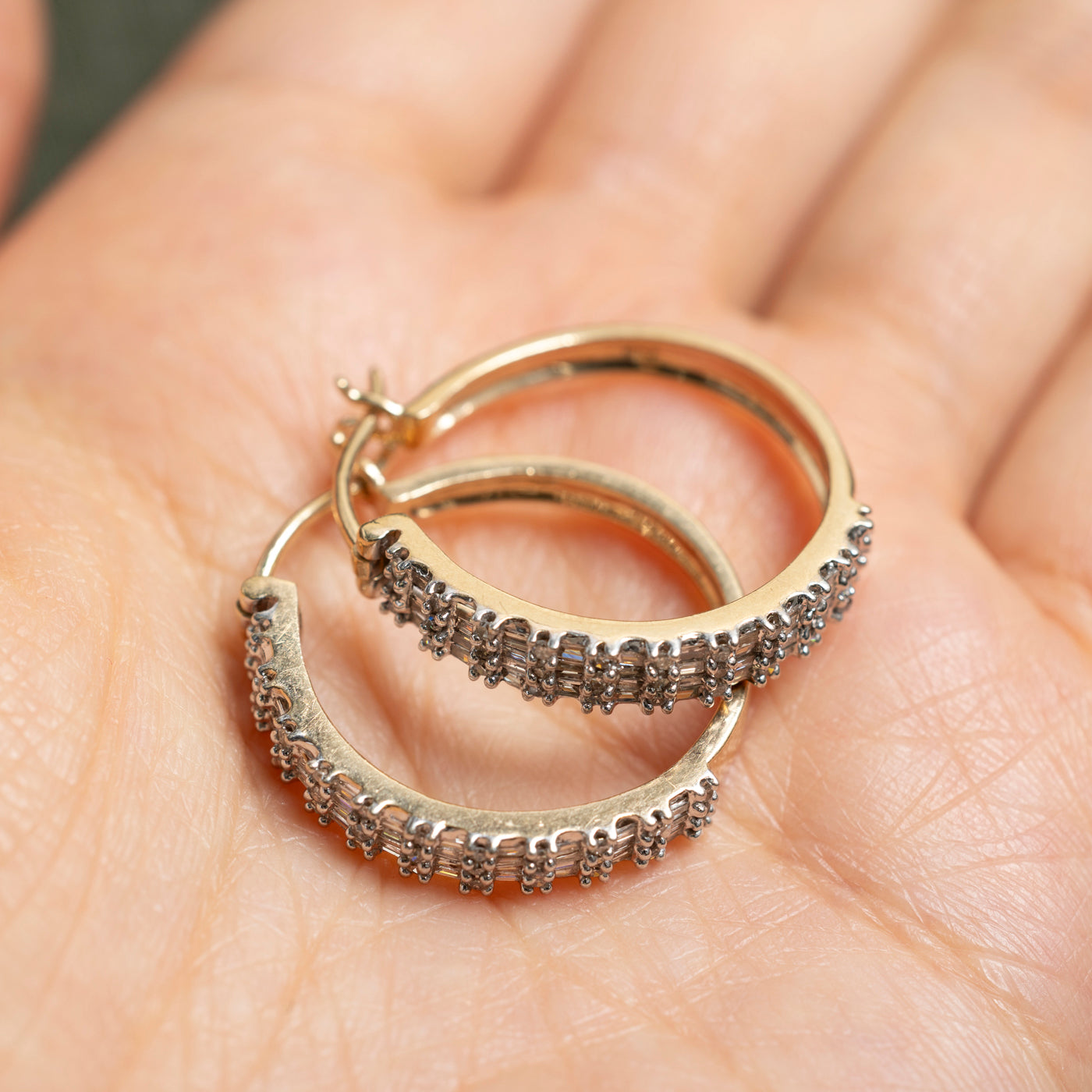 Mixed Cut Diamond Hoop Earrings | 0.69ctw