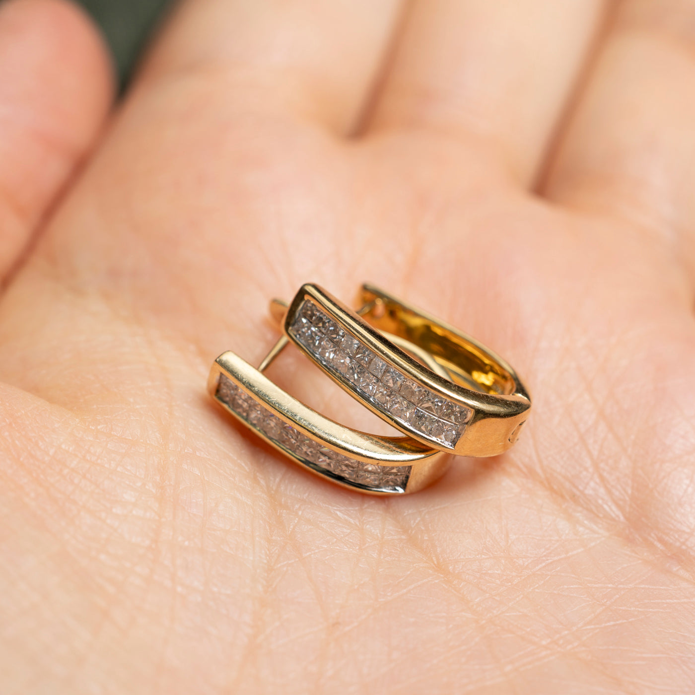 Invisible Set Diamond Hoop Earrings | 1.00ctw