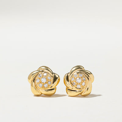 Diamond Floral Stud Earrings | 0.38ctw