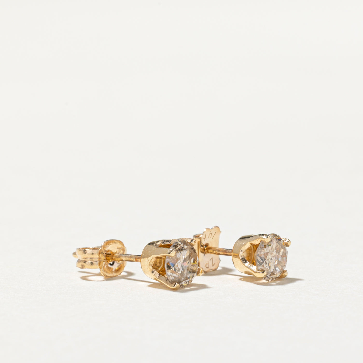 Solitaire Brown Diamond Stud Earrings | 0.58ctw