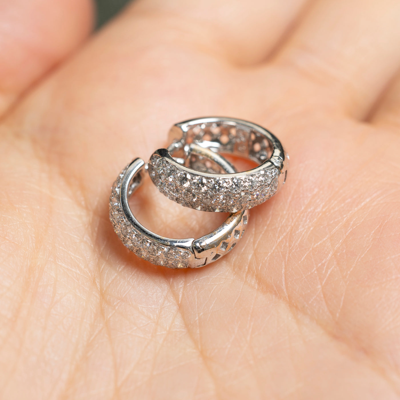 Pavé Set Diamond Hoop Earrings | 1.08ctw