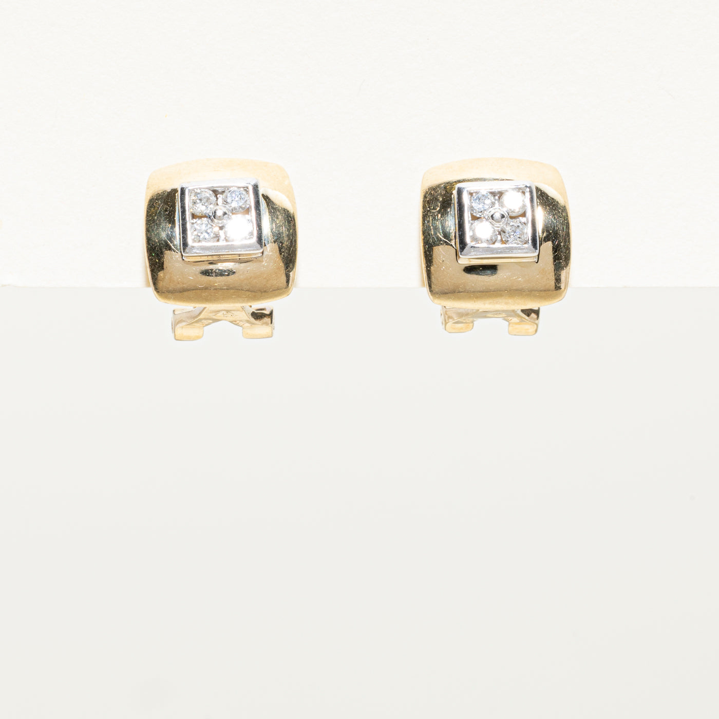 Diamond Square Cluster Stud Earrings | 0.24ctw