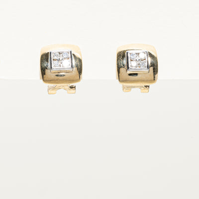 Diamond Square Cluster Stud Earrings | 0.24ctw