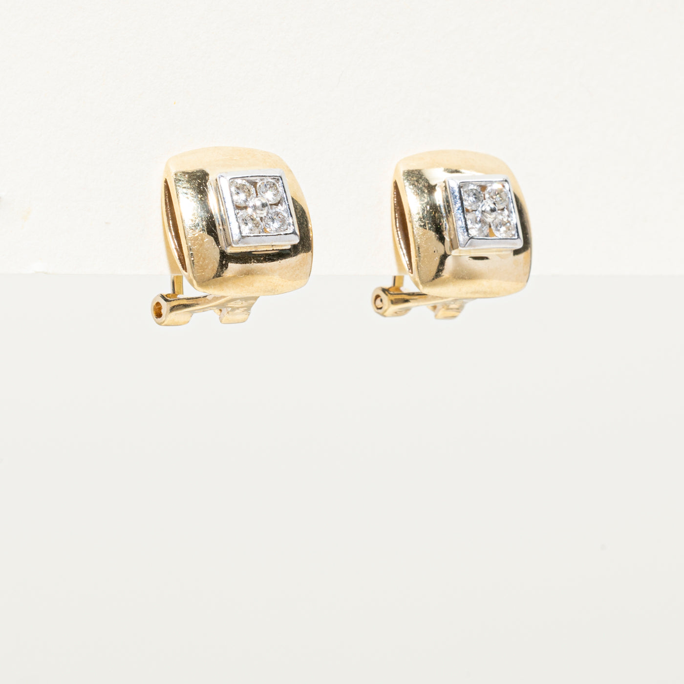Diamond Square Cluster Stud Earrings | 0.24ctw